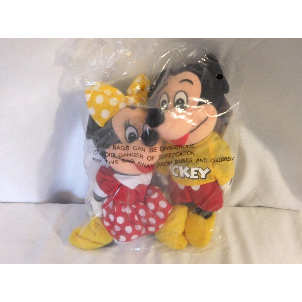 Disney Store 90's Classic Mickey Mouse and Minnie Mouse Mini Bean Bag Sealed